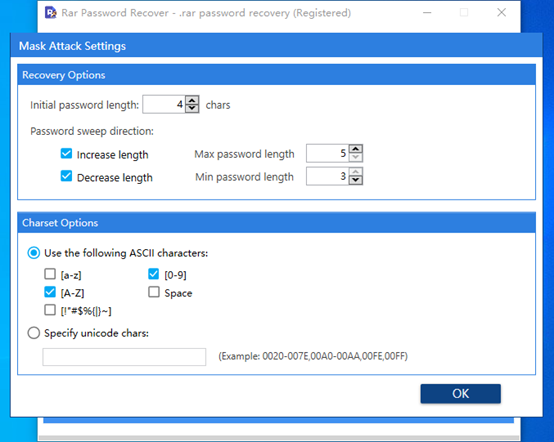 Configure the settings of the mask attack mode