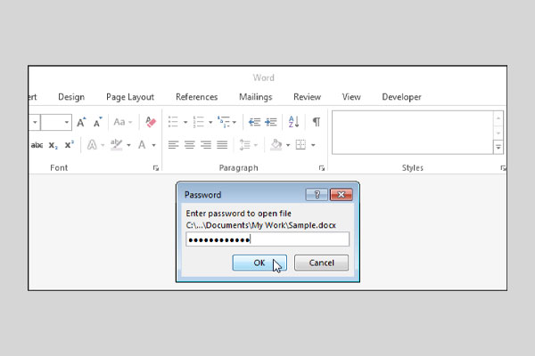 open word with password