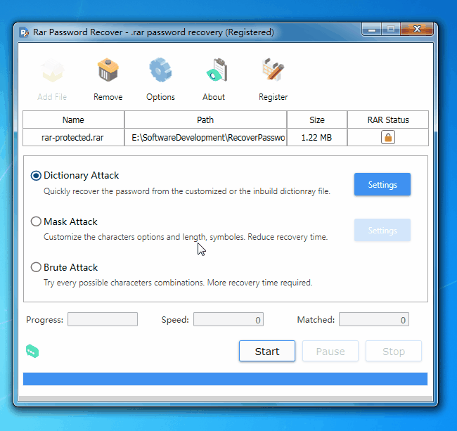 rar password recovery process